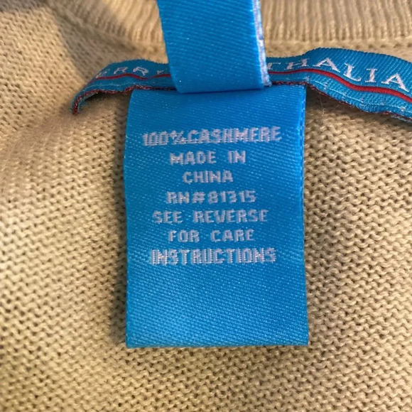 Terryl for Thalian Large Ombré Sweater Cashmere Longsleeve V-Neck - Picture 6 of 6